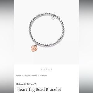 Return to Tiffany Heart Tag Bead Bracelet in Sterling Silver and Rose Gold
